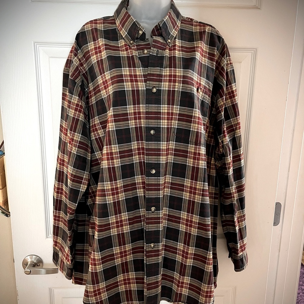 Orvis plaid long-sleeved button up.